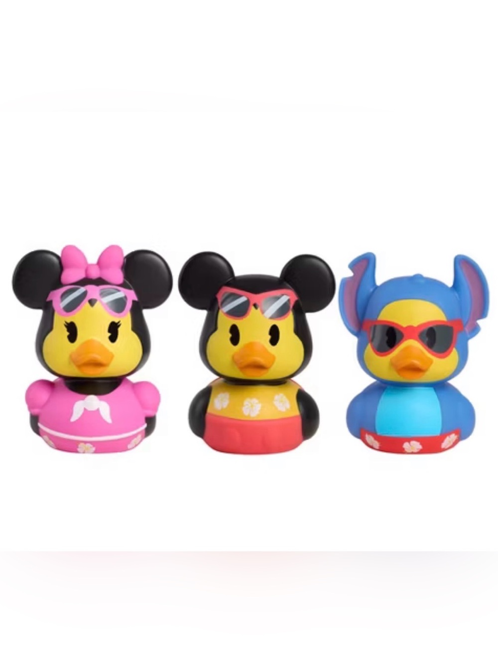 NEW! Disney Summertime Splash Mickey Mouse, Minnie Mouse And Stitch Duck Set
